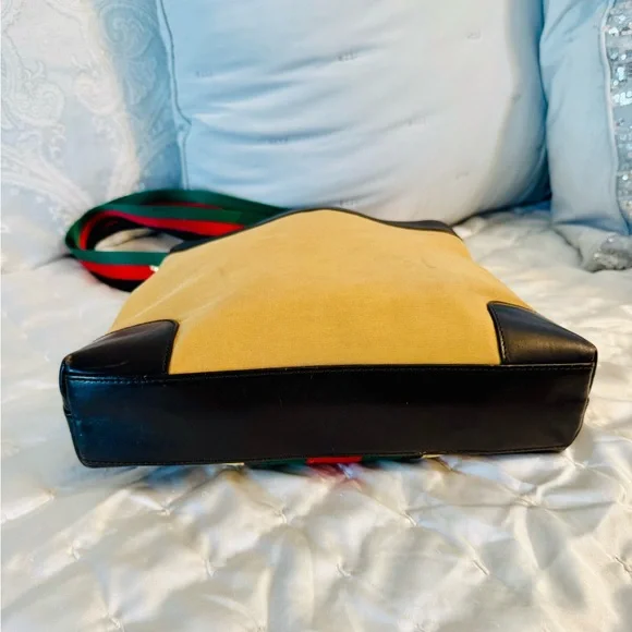 Gucci Crossbody Web Canvas Sherry line Bag in Brown and Tan - Picture 7 of 11